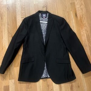 Black Blazer with Patterned Lining